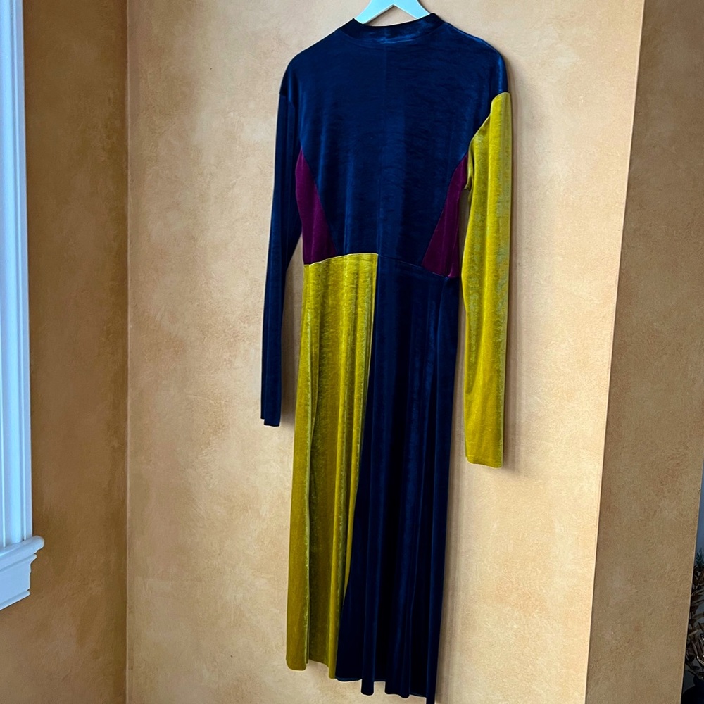 Zara Velvet Color Block Dress size Large - Picture 6 of 11